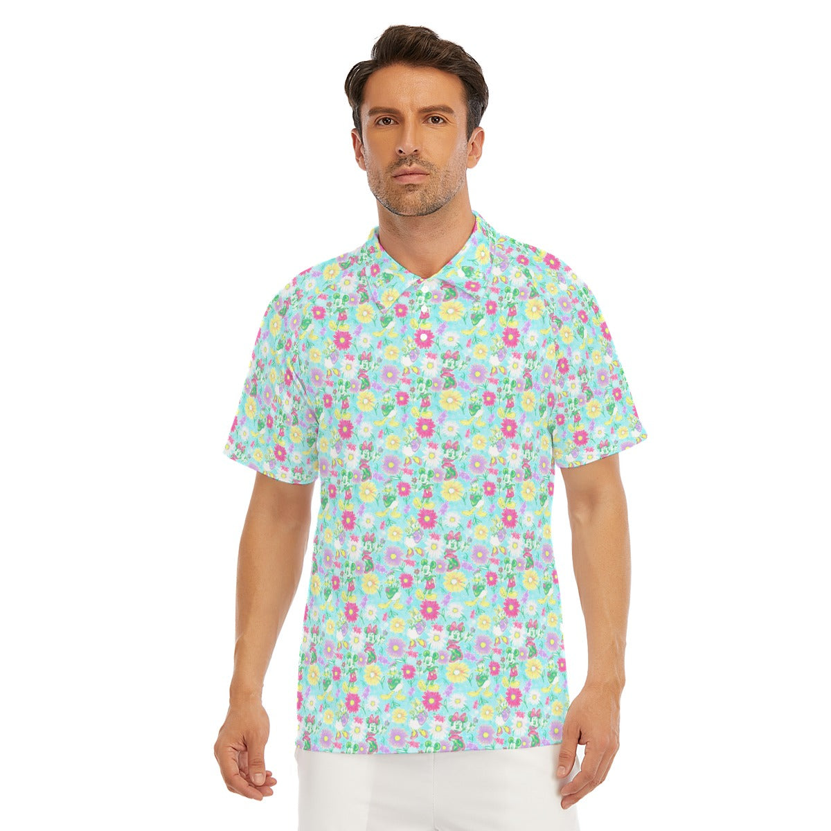 Neon Spring Floral Friends - Men's Polo Shirt