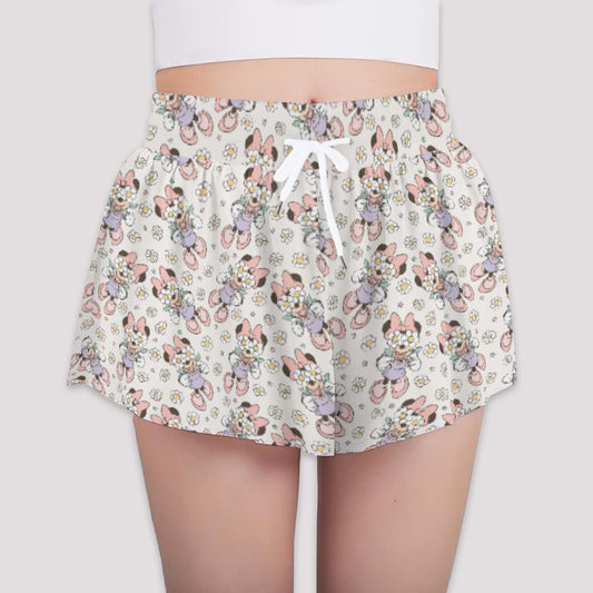 Daisy Crown Delight - Girls’ Flowy Pocket Shorts