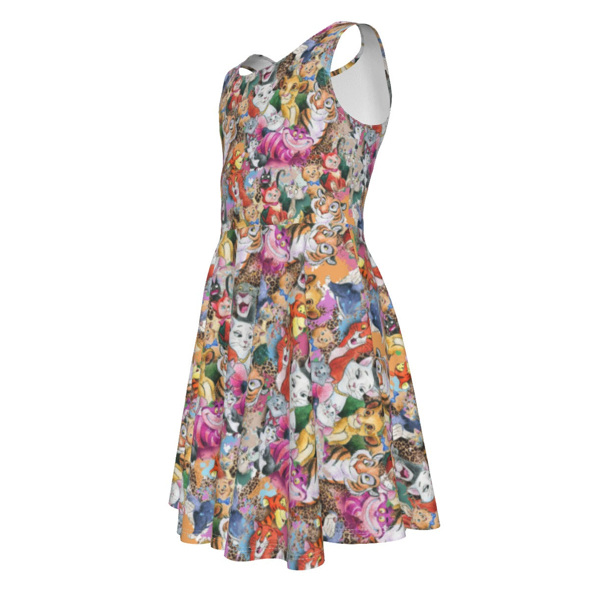 Whimsical Storybook Cats- Kid's Sleeveless Skater Dress
