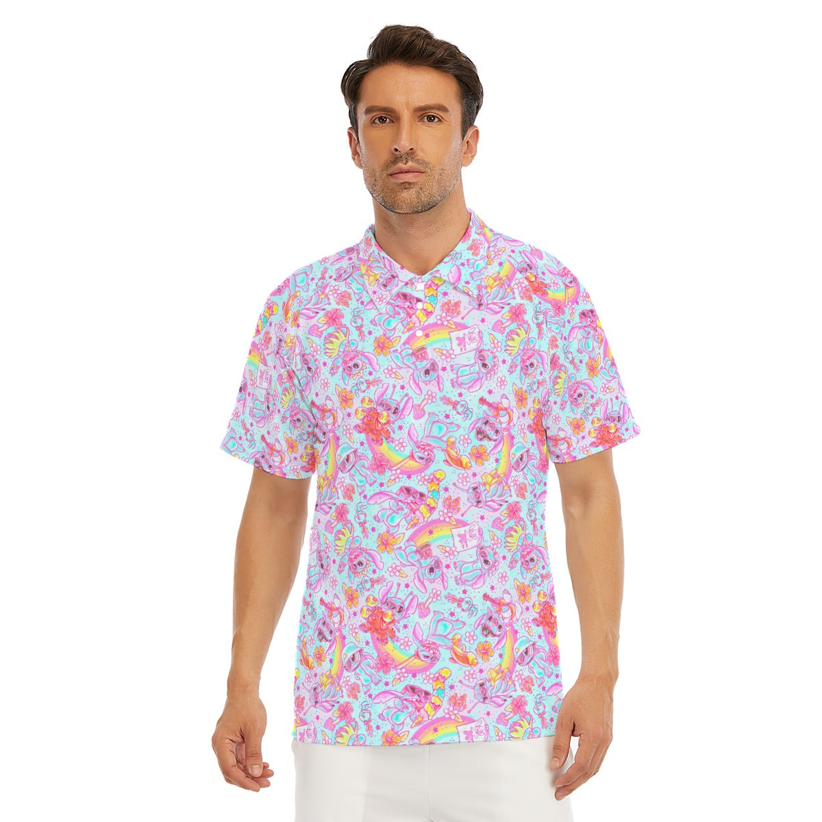Neon Rainbow Mischief - Men's Polo Shirt
