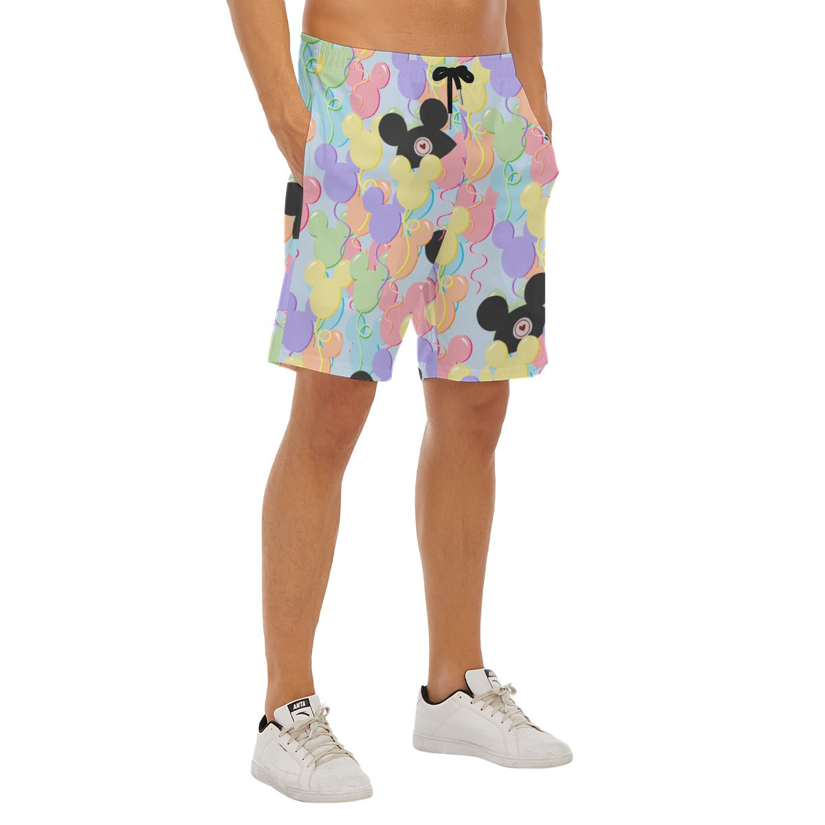Pastel Mouse Ear Balloons - Men’s Pocket Beach Shorts