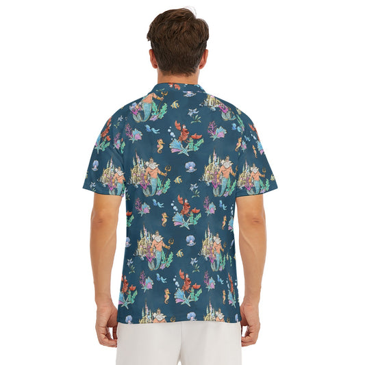 Whimsical Sea King and Crab - Men's Polo Shirt