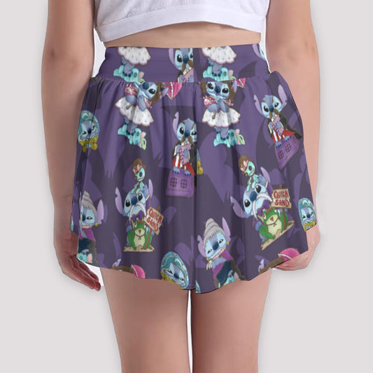 Haunted Alien Portraits - Girls’ Flowy Pocket Shorts