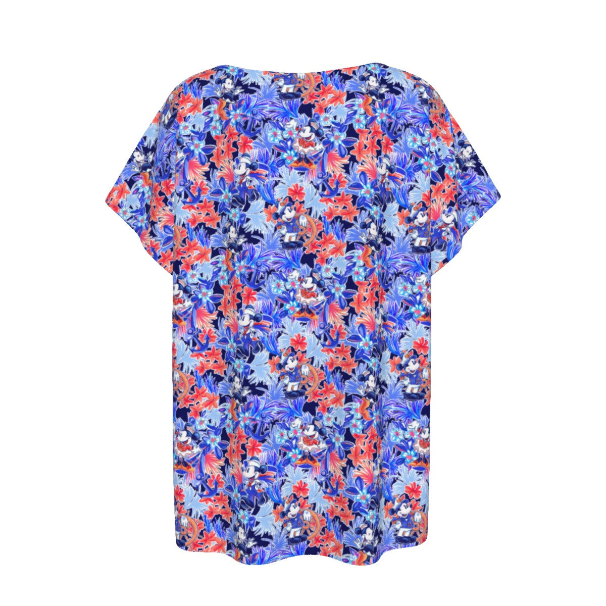 Navy Blooms Cruise - Women’s Relaxed Fit Scoop Tee