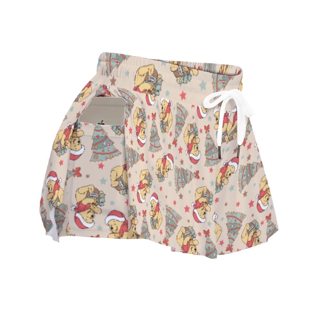Cozy Bear Holiday Cheer - Women's Flowy Pocket Shorts