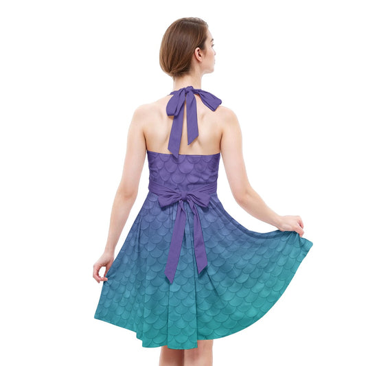 Dreamy Mermaid Scales - Women's Halter Vintage Pocket Dress