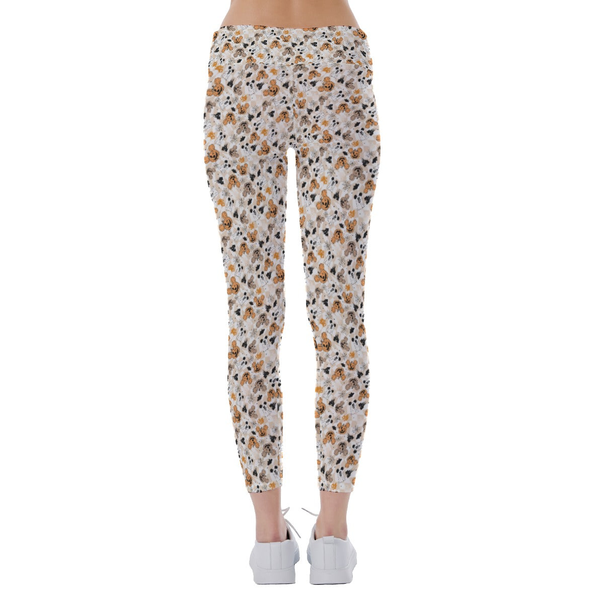 Checkered Halloween Ghosts & Pumpkinskins - Women's Yoga Leggings