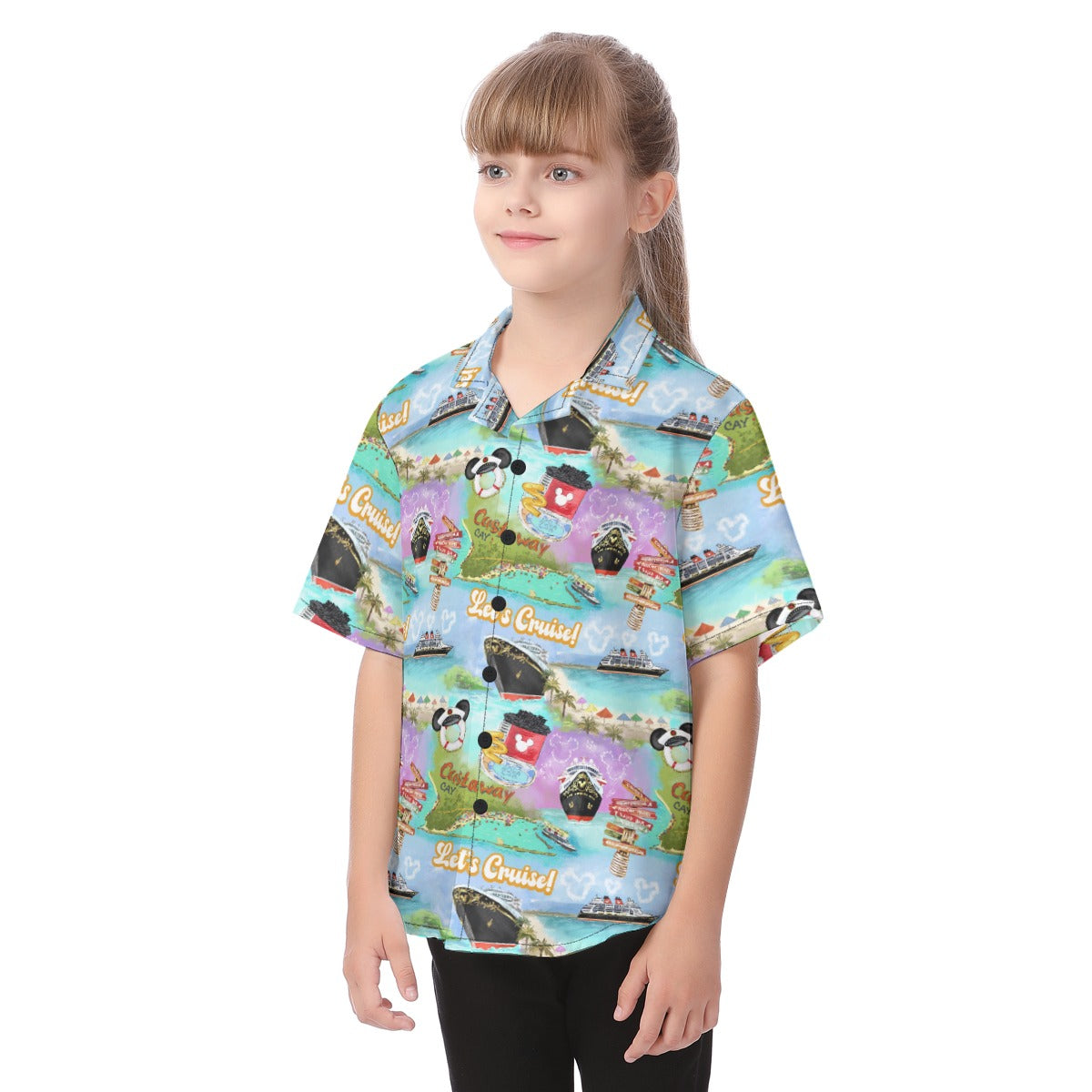 Tropical Castaway Island - Kid's Hawaiian Button Up Shirt