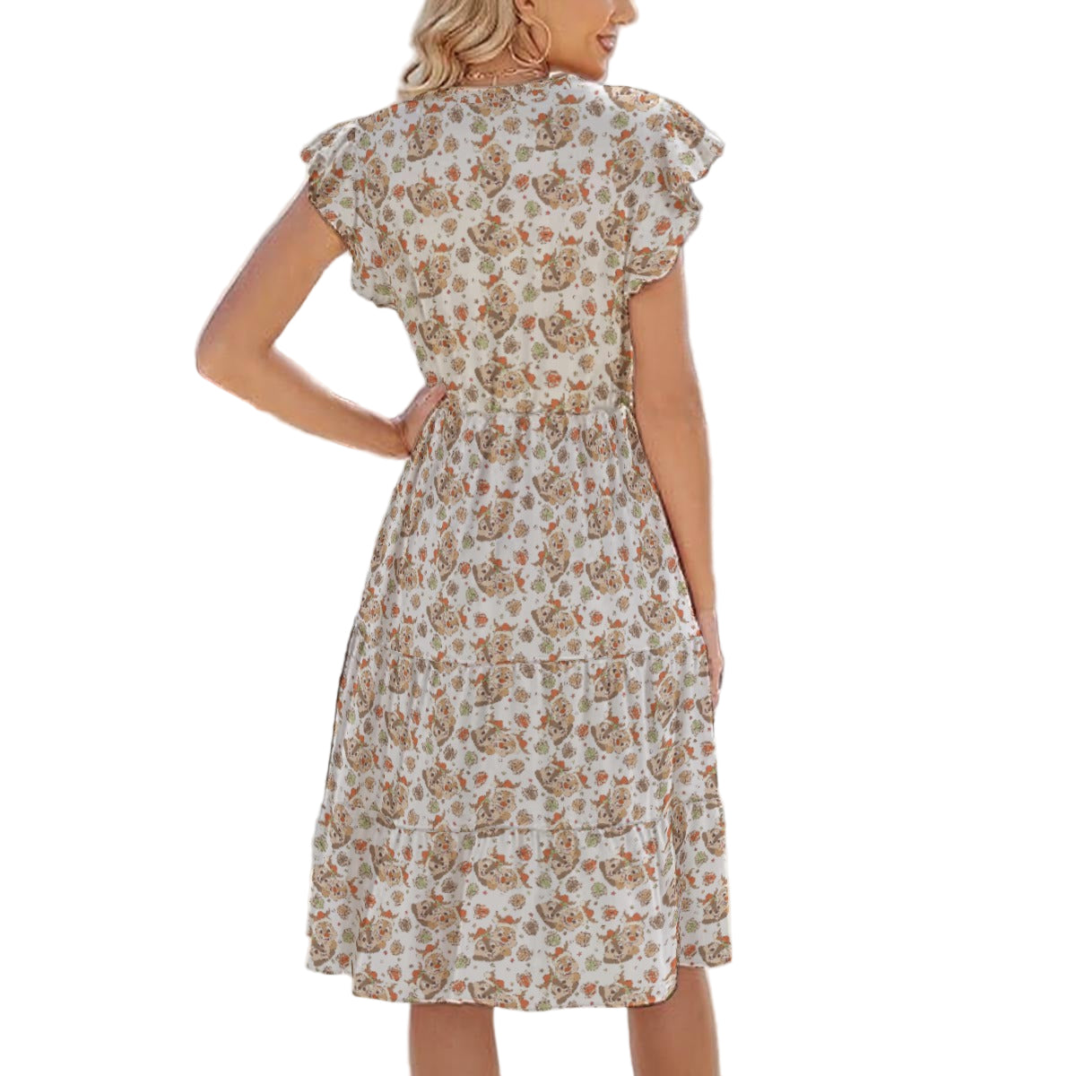Holiday Mischief Duo - Women's Tiered Pocket Midi Dress