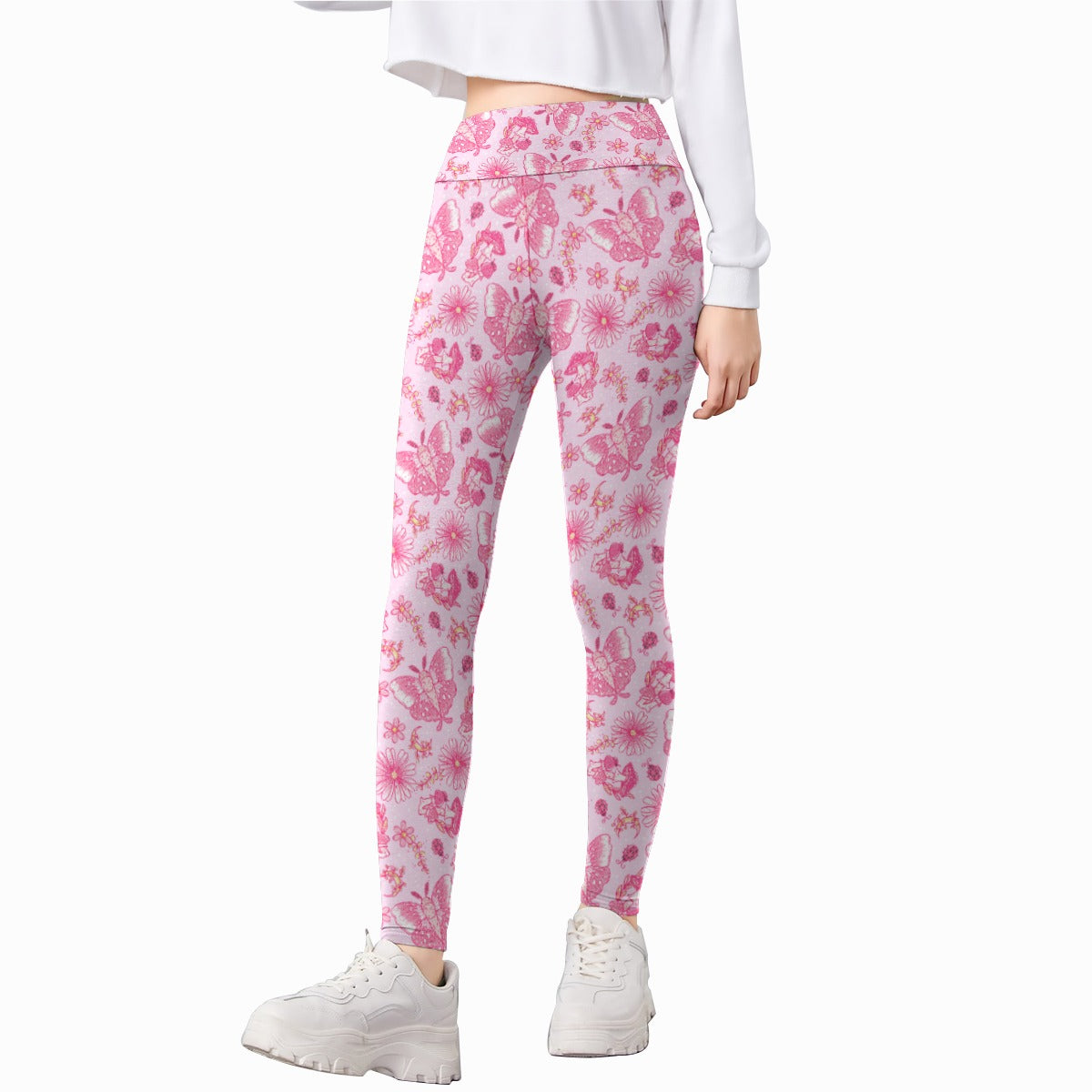 Pink Mushroom Moths - Kid's Leggings