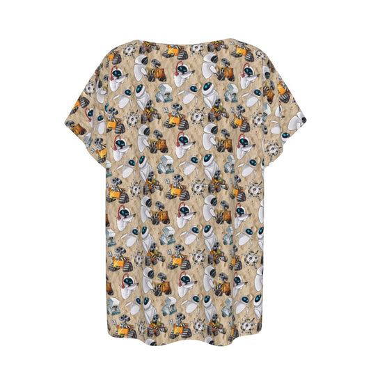 Robot Romance Sketchedched - Women’s Relaxed Fit Scoop Tee