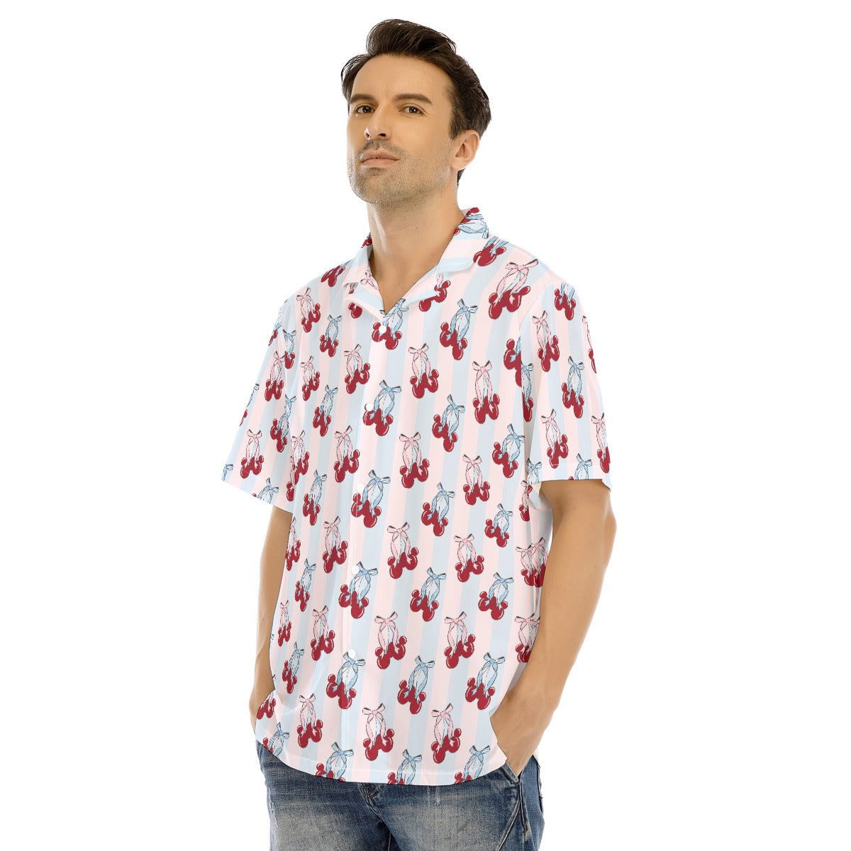 Cherry Ear Bows - Men's Hawaiian Button Up Shirt