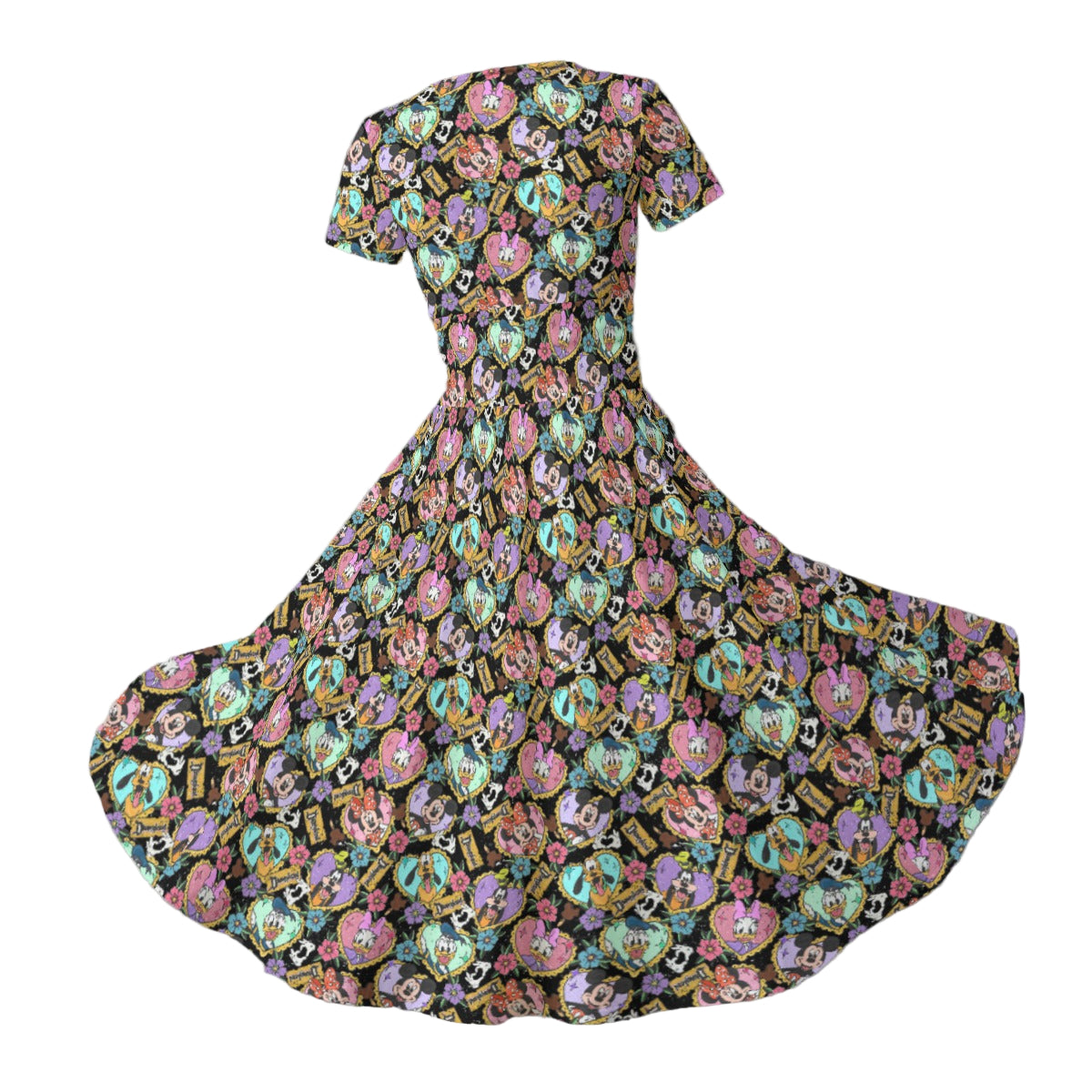 Tattoo Hearts Classic Crew - Women's V-Neck Ruched Midi Dress