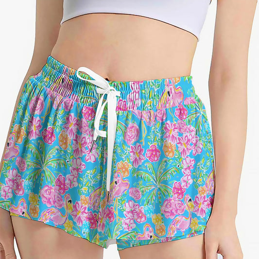 Flamingo Fiesta - Women's Flowy Pocket Shorts