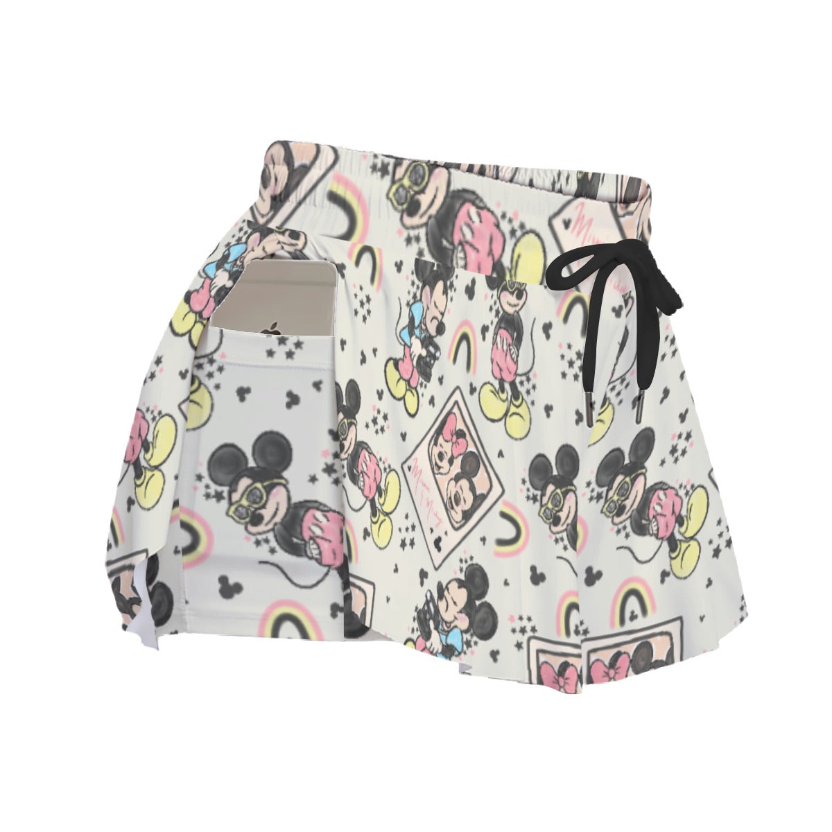 Retro Camera Mouse - Women's Flowy Pocket Shorts