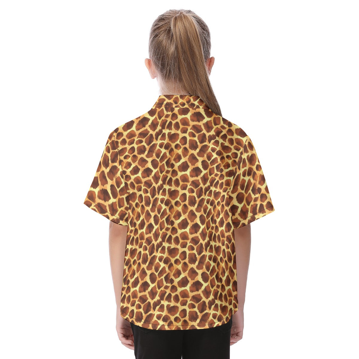 Animal Print - Giraffe - Kid's Hawaiian Button Up Shirt