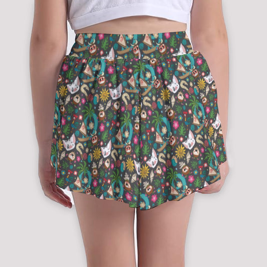 Polynesian Princess Icons - Girls’ Flowy Pocket Shorts