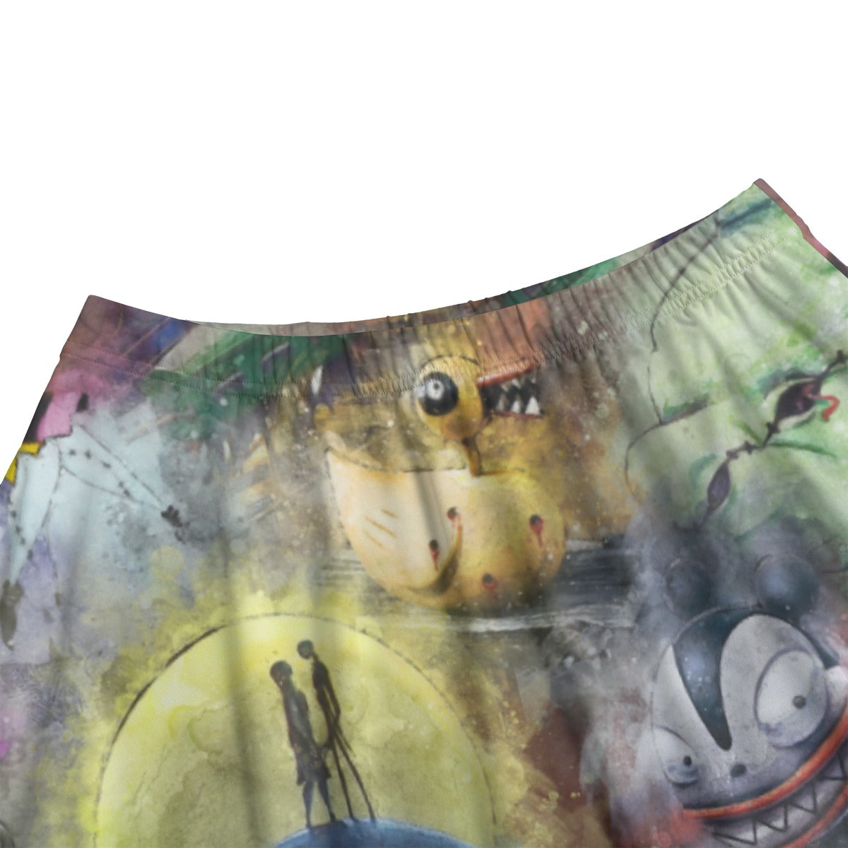 Watercolor Nightmare Town - Women’s Pocket Midi Skirt