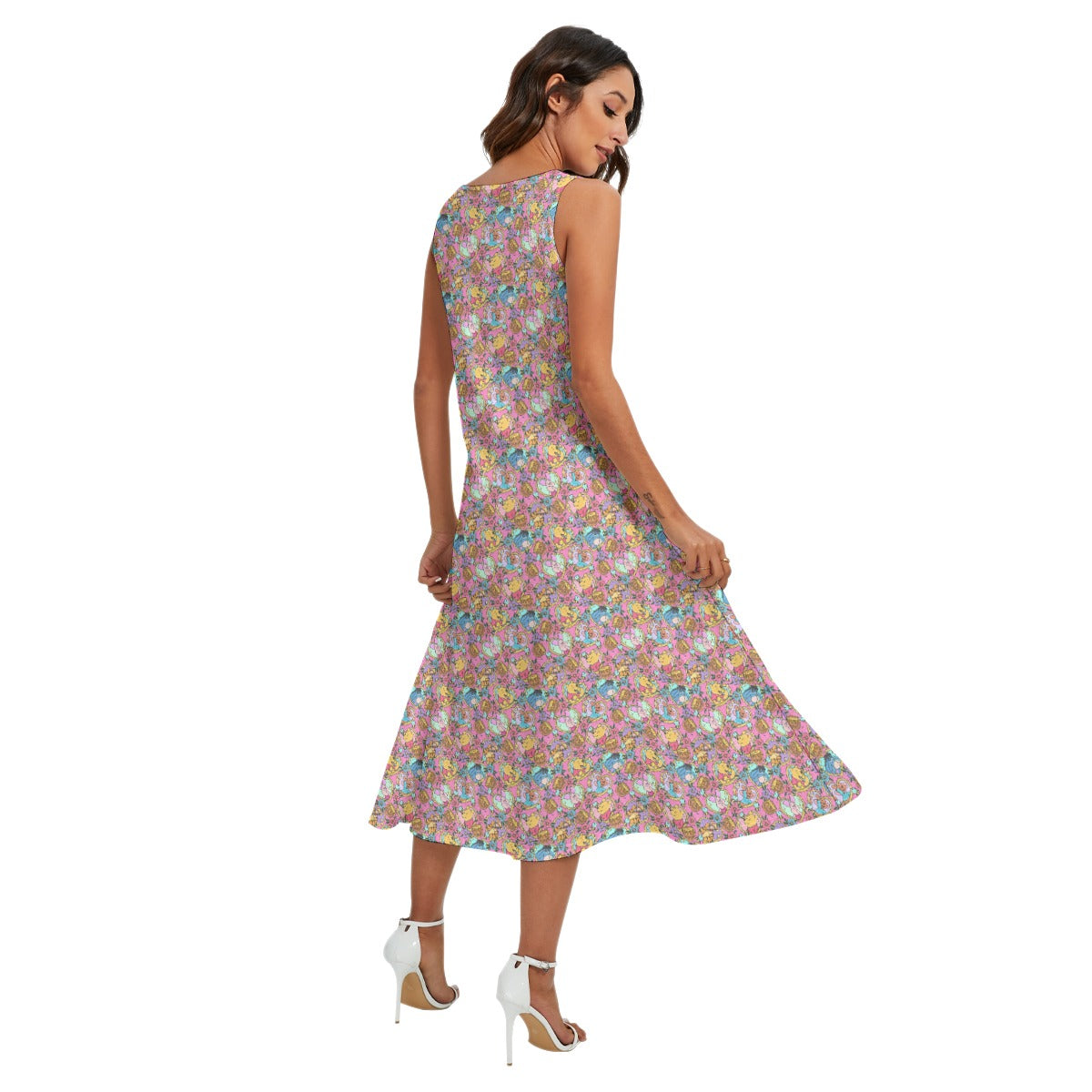 Tattoo Hearts Woodland Friendsends - Women’s Diagonal Pocket Midi Dress