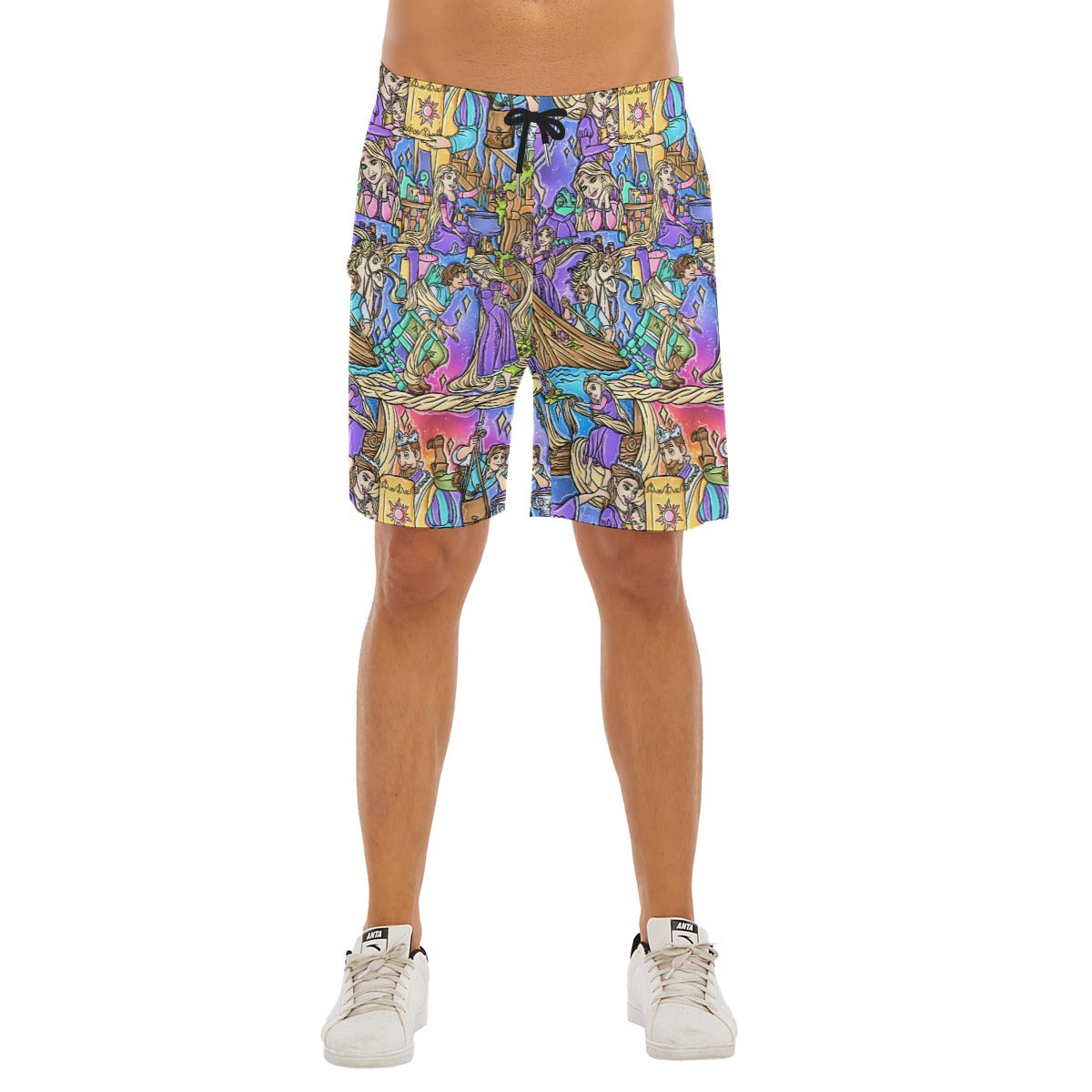 Golden Hair Storybook Scenes - Men’s Pocket Beach Shorts