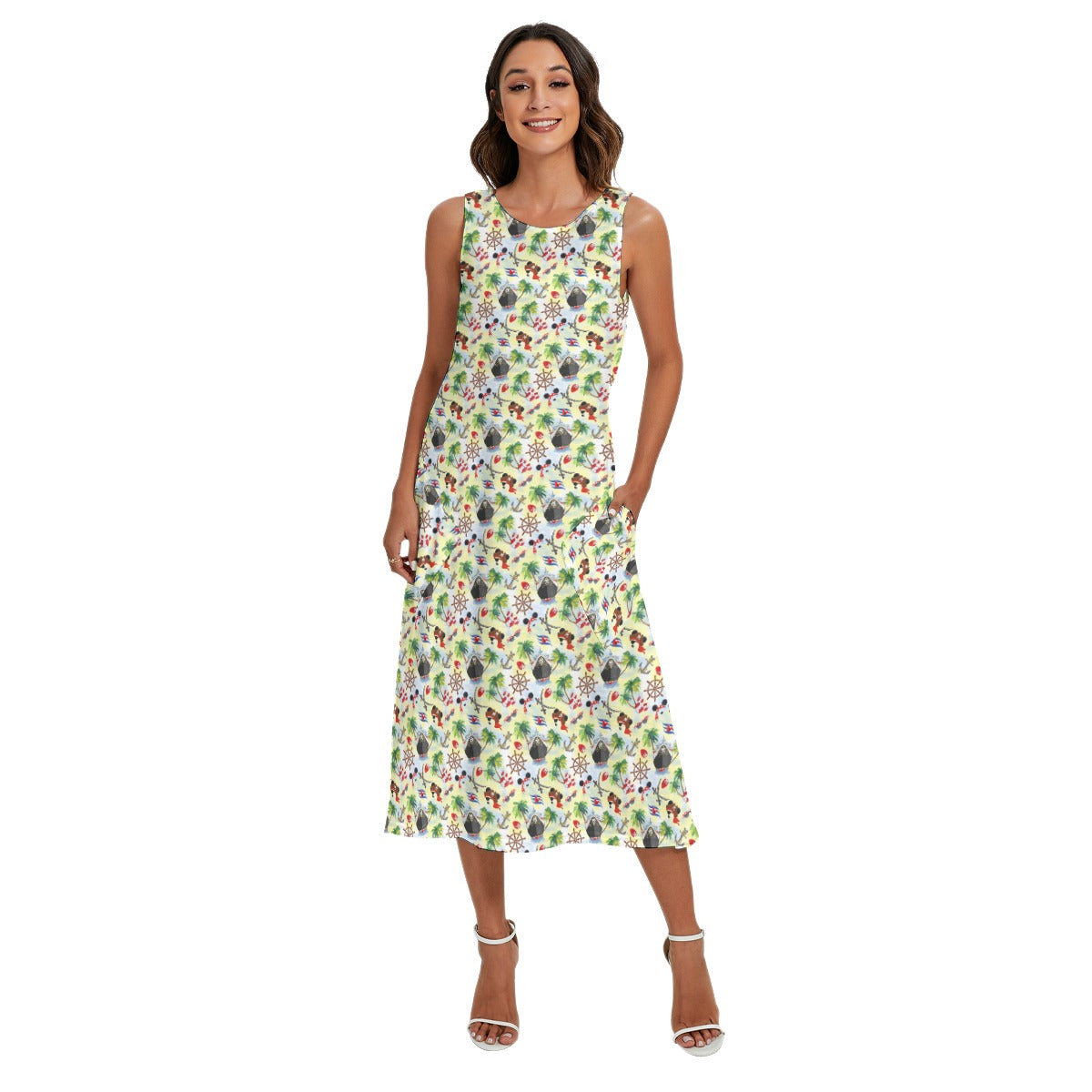 Pirate Night Cruise - Women’s Diagonal Pocket Midi Dress