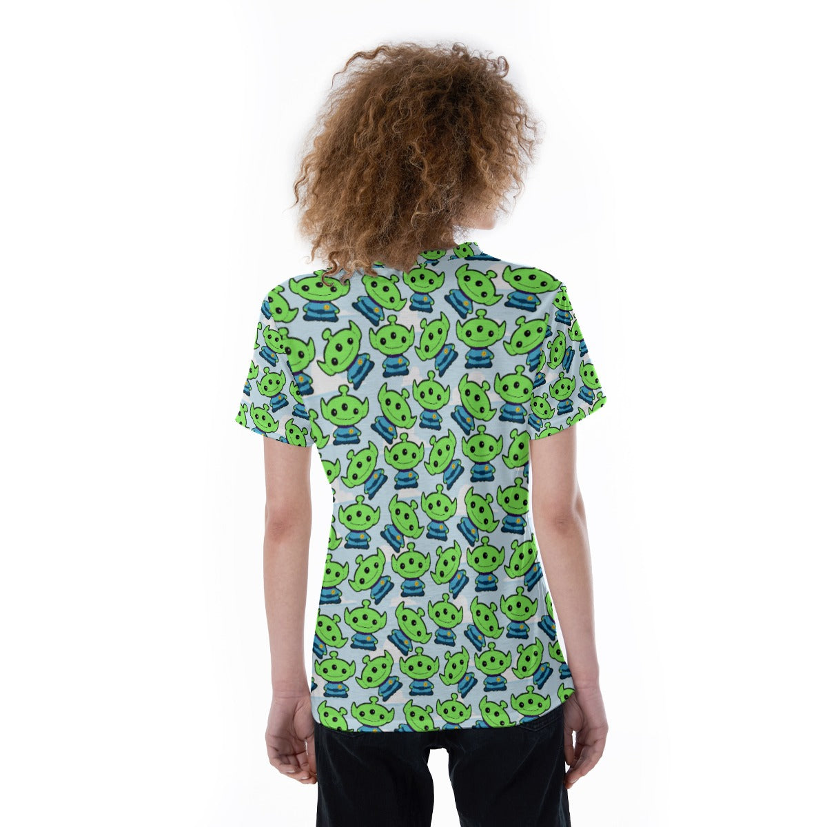 Little Green Space Aliens - Women's Short Sleeve V-Neck T-Shirt