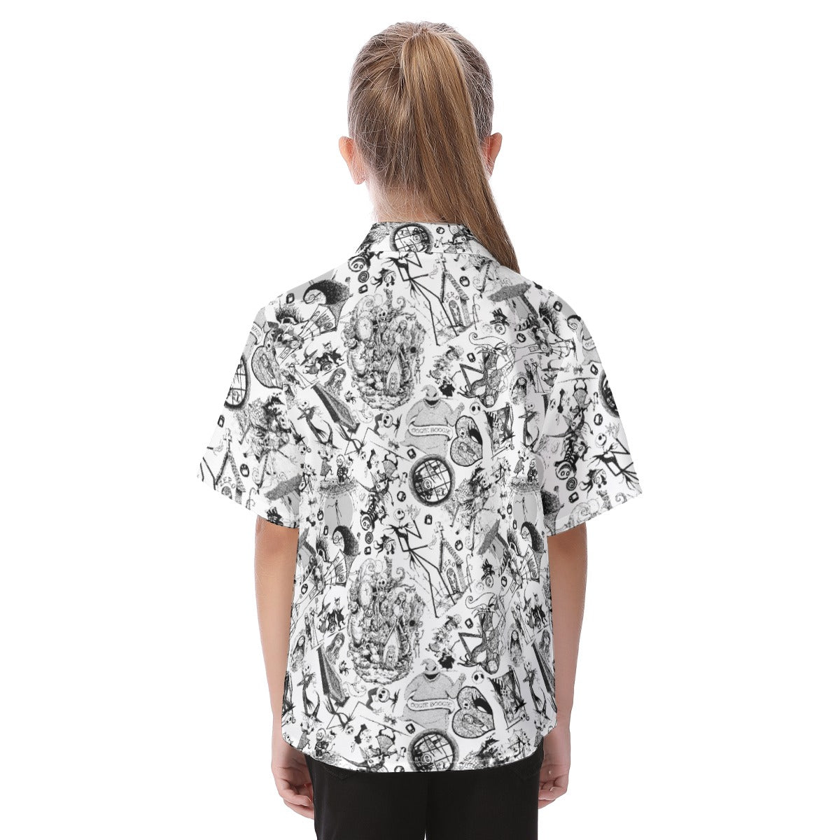 Nightmare Halloween Sketches - Kid's Hawaiian Button Up Shirt