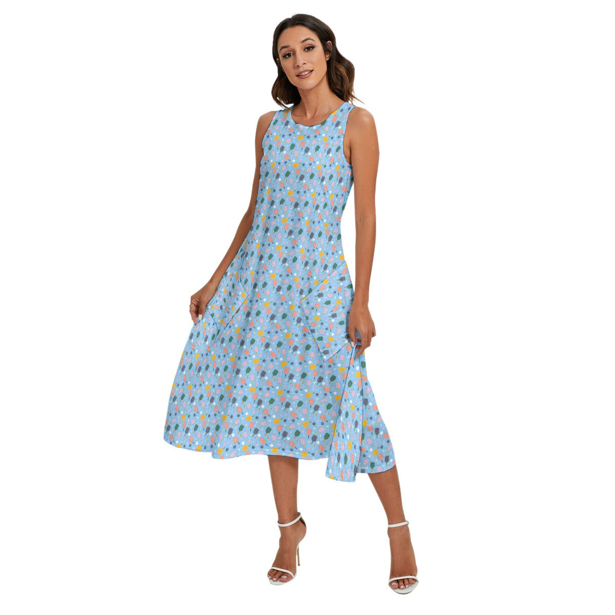Pickleball and Cocktails - Women’s Diagonal Pocket Midi Dress