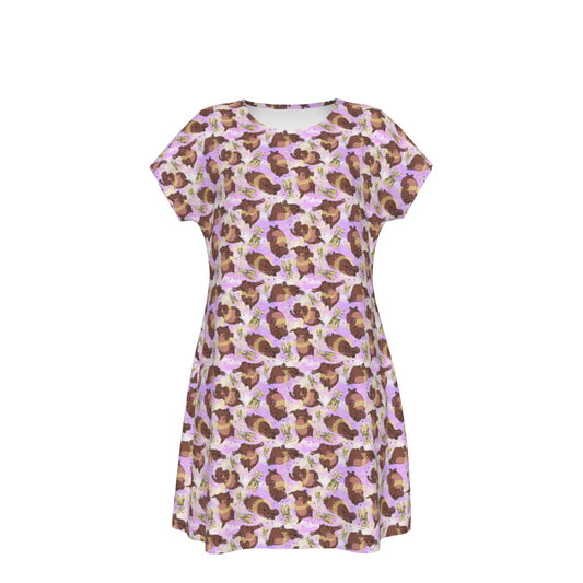 Ballerina Hippos - Women's T-Shirt Dress