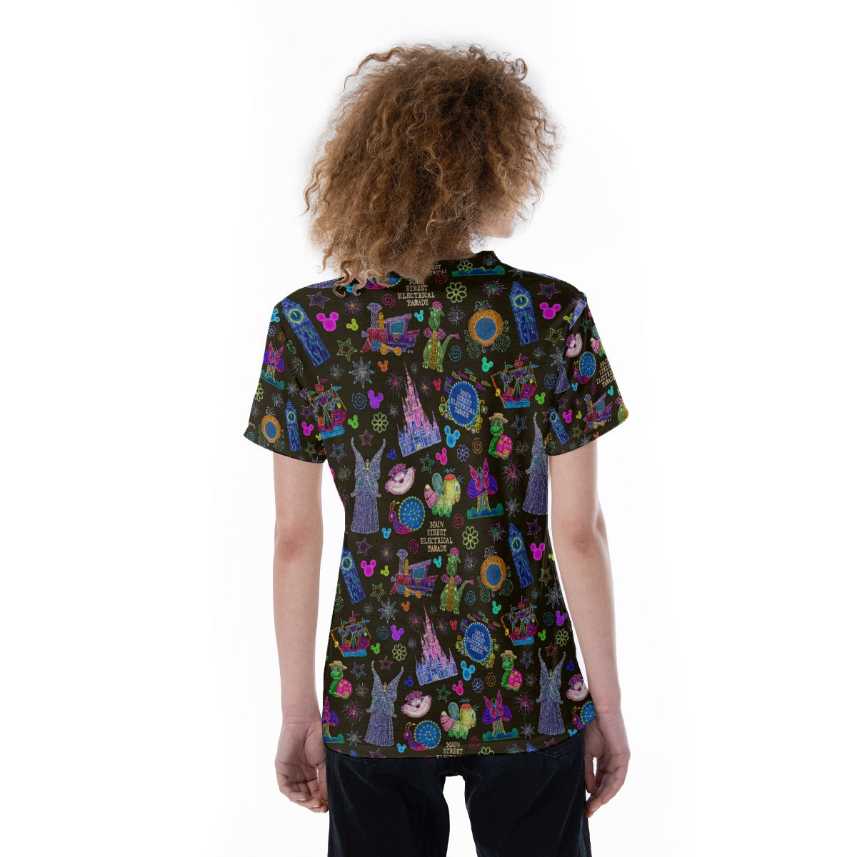 Main Street Neon Parade - Women's Short Sleeve V-Neck T-Shirt