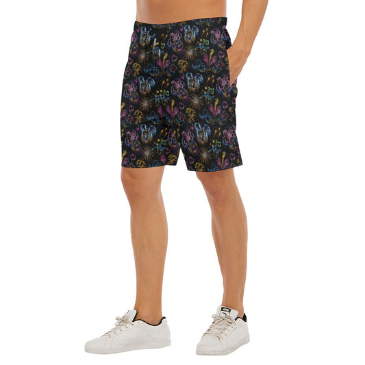 Mouse Friends’ Love in the Sky - Men’s Pocket Beach Shorts
