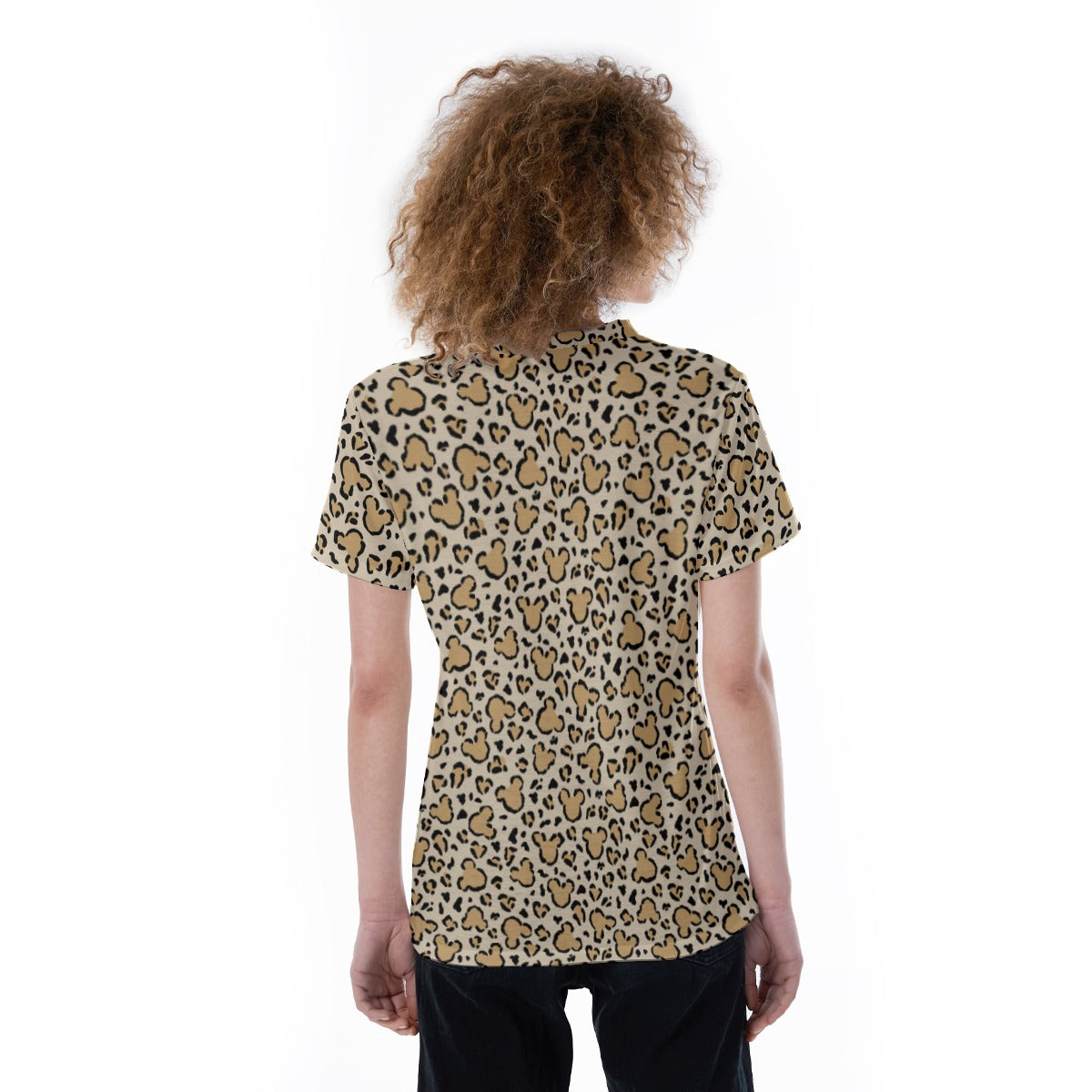 Mouse Ears Animal Print - Women's Short Sleeve V-Neck T-Shirt