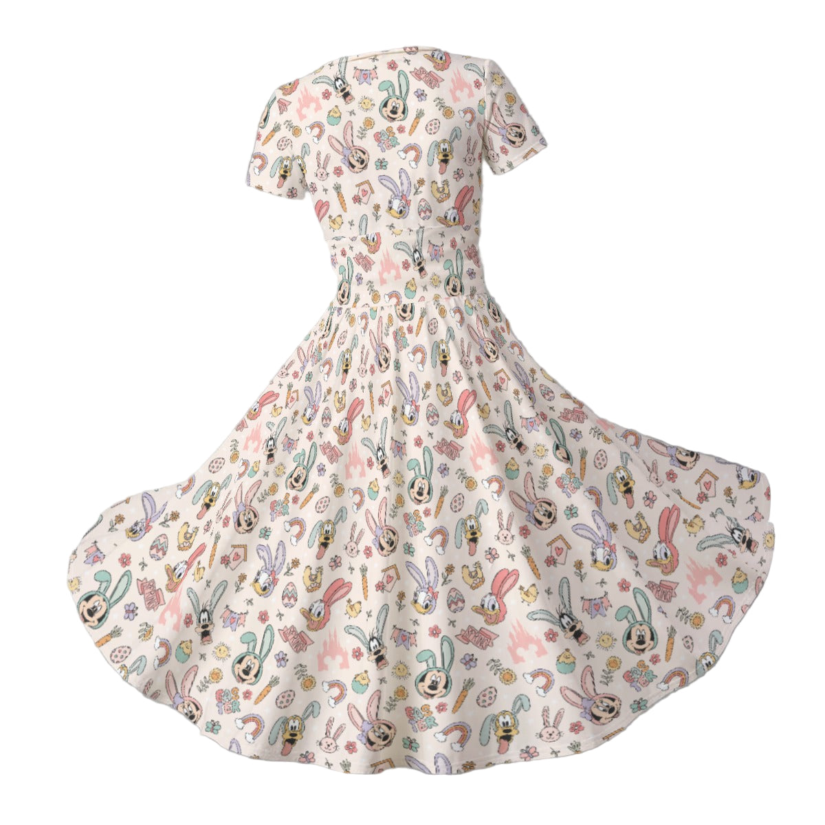 Springtime Friends Celebration - Women's V-Neck Ruched Midi Dress