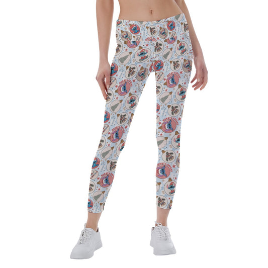 Festive Elf and Ornament Fun - Women's Yoga Leggings