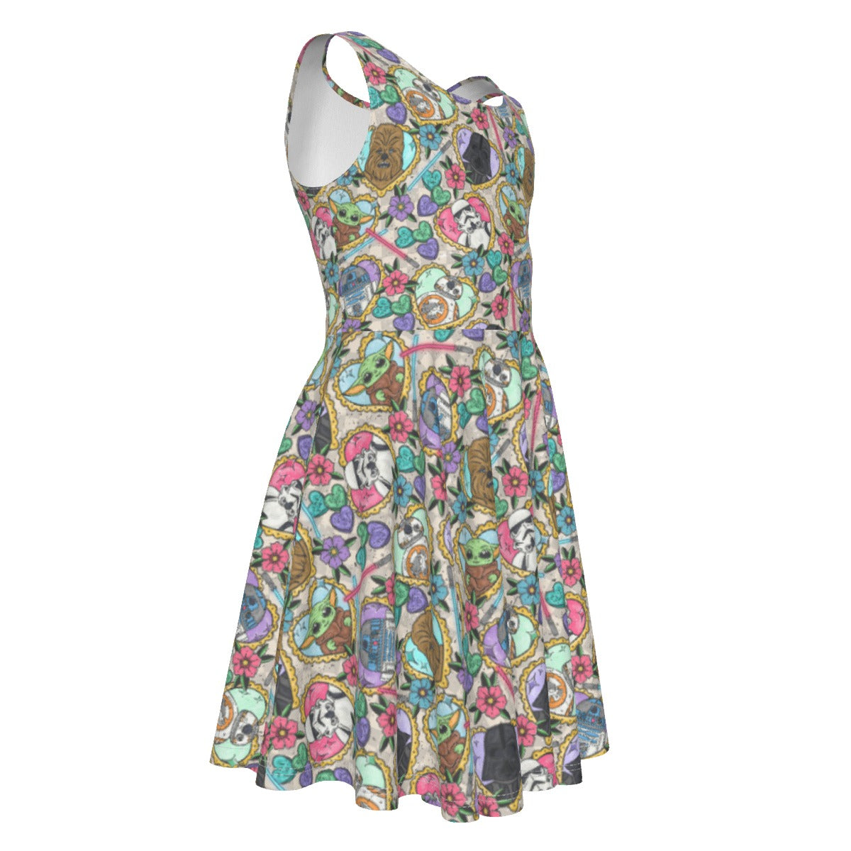 Tattoo Hearts Galactic Legends - Kid's Sleeveless Skater Dress