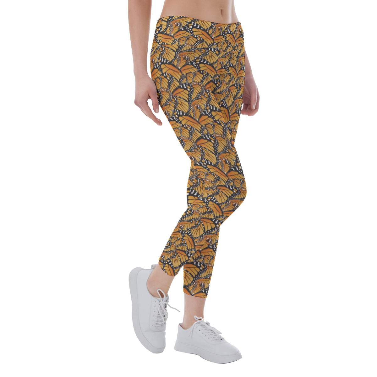 Animal Print - Monarch Butterfly - Women's Yoga Leggings