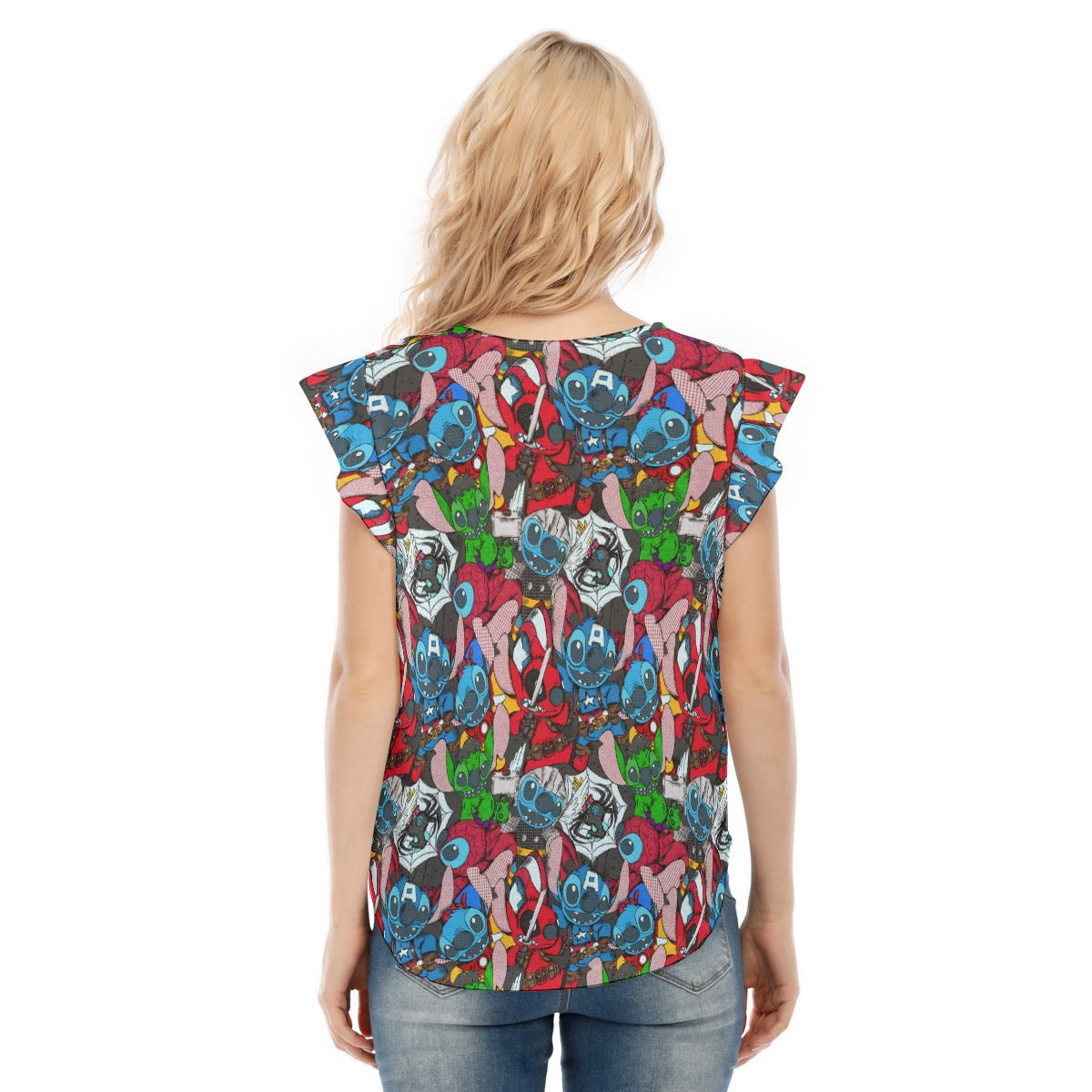 Superhero Stitch - Heroes Assembled - Women’s Flutter Sleeve Top