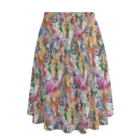 Whimsical Storybook Cats - Women’s Pocket Midi Skirt