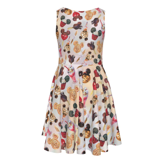 Mouse Snack Treats - Kid's Sleeveless Skater Dress