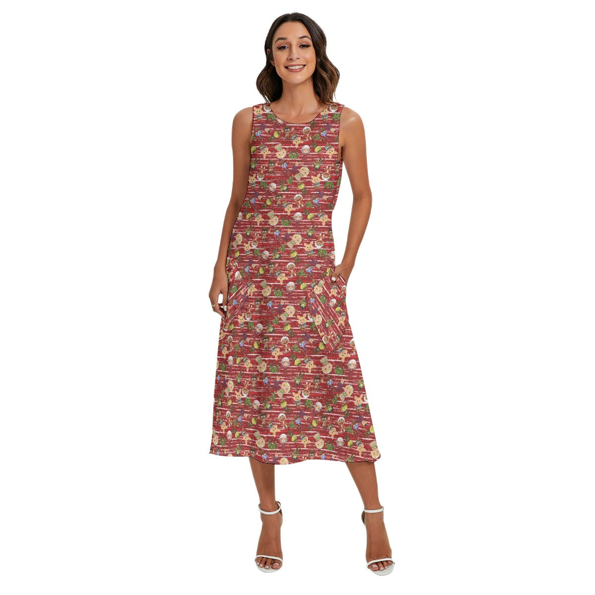 A Very Festive Puppet Christmas - Women’s Diagonal Pocket Midi Dress