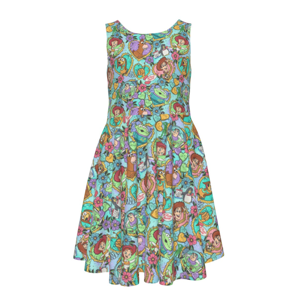 Tattoo Hearts Space Cowboys & Friends - Kid's Sleeveless Skater Dress