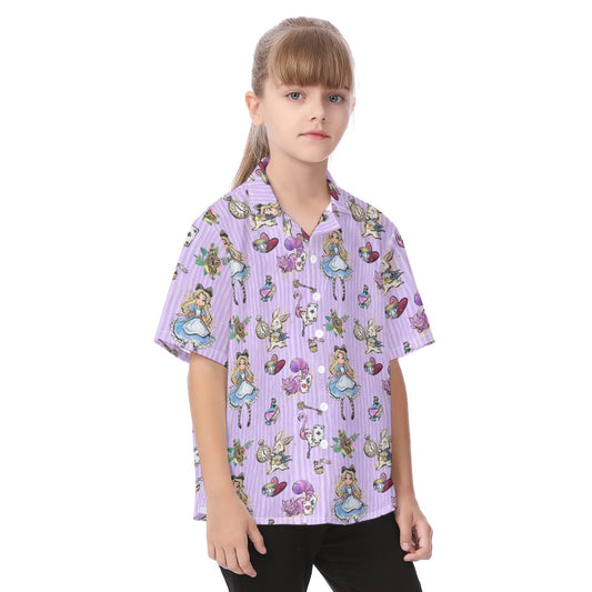 Whimsical Curious Adventure - Kid's Hawaiian Button Up Shirt