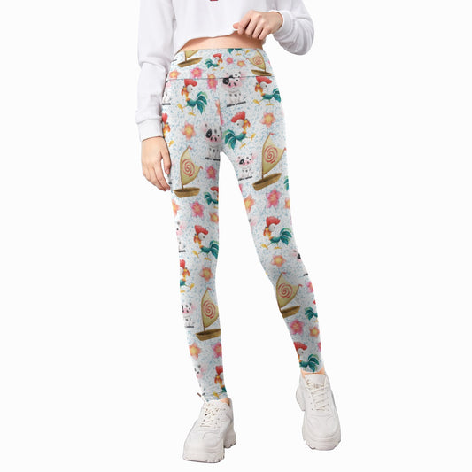 Island Pig & Rooster Duo - Kid's Leggings