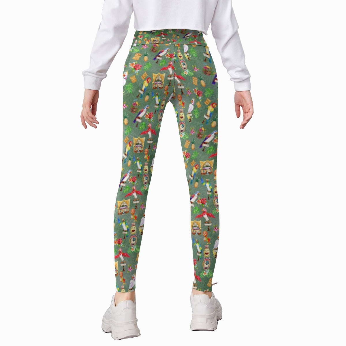 Orange Bird & Tiki Friends - Kid's Leggings