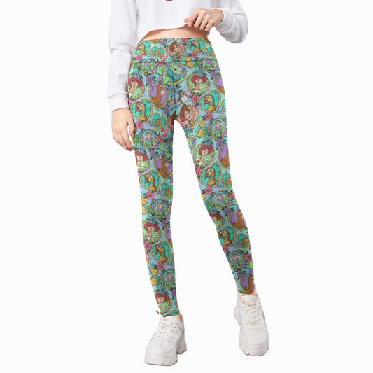 Tattoo Hearts Space Cowboys & Friends - Kid's Leggings
