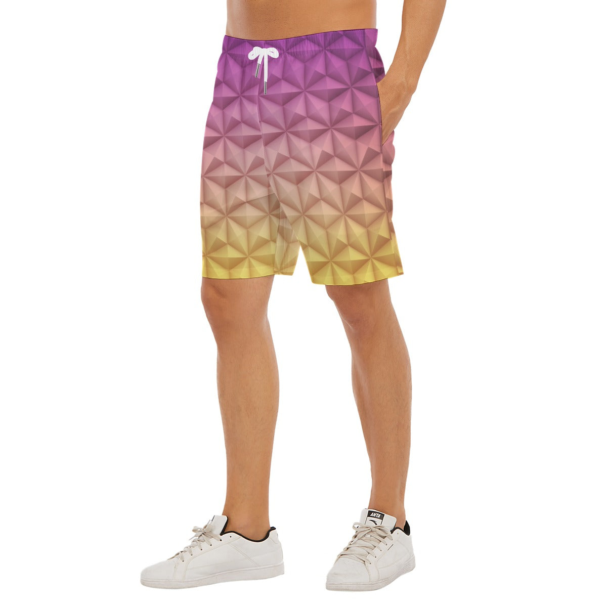 Geometric Spaceship Sphere - Men’s Pocket Beach Shorts