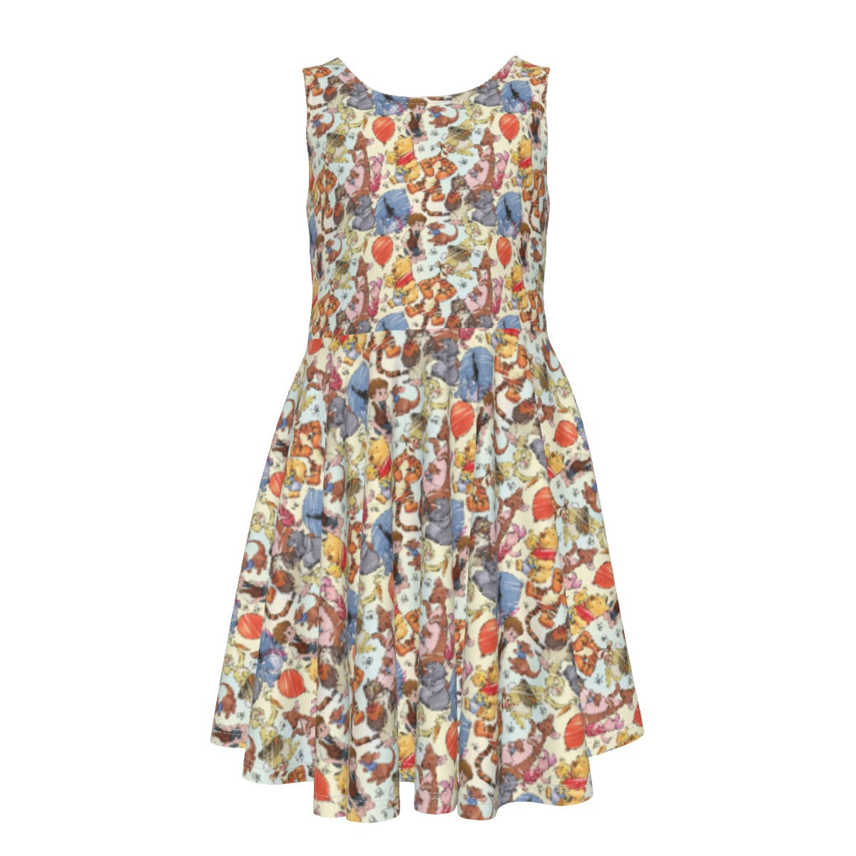 Woodland Friends Sketchched - Kid's Sleeveless Skater Dress
