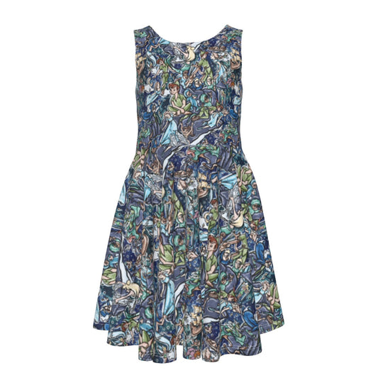 Magical Skybound Adventure - Kid's Sleeveless Skater Dress