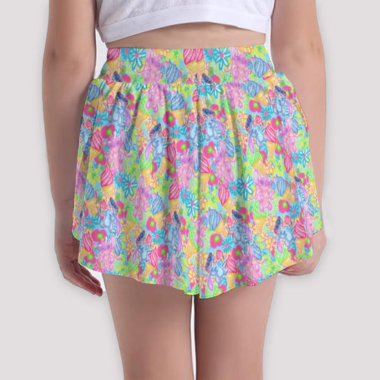 Neon Floral Summer Vibesngel - Girls’ Flowy Pocket Shorts