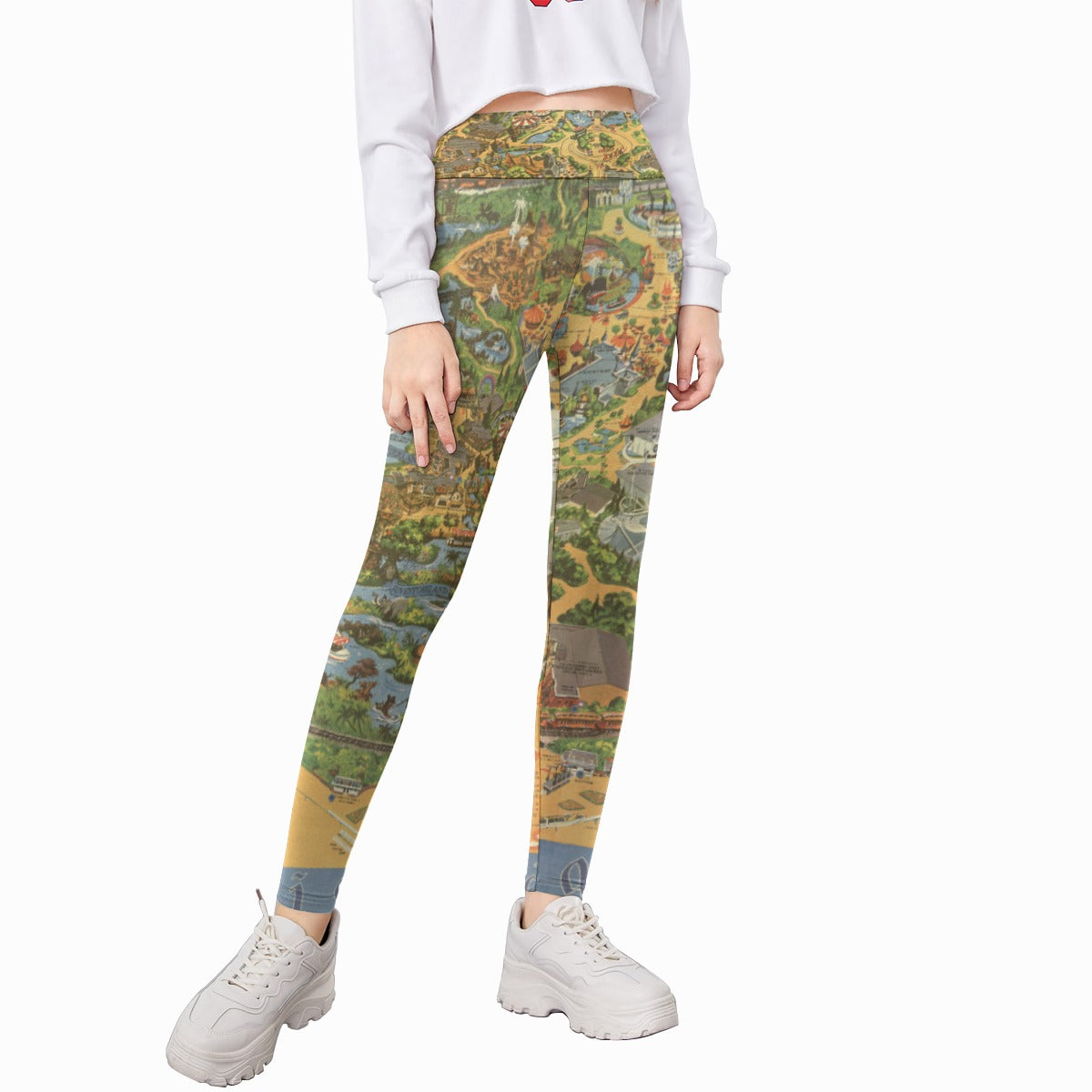 Vintage Theme Park Map- Kid's Leggings